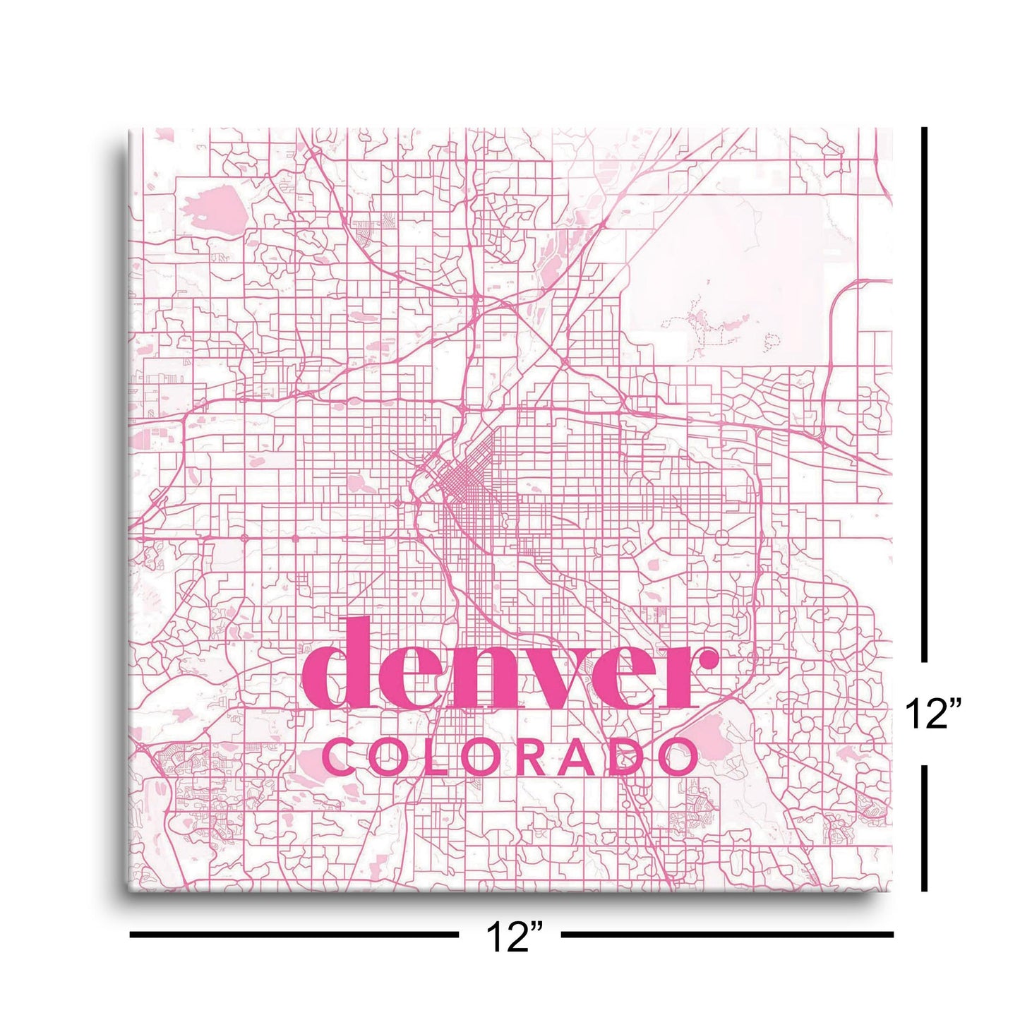 Bright Modern Pink Map Colorado Denver | Hi-Def Glass Art | Eaches | Min 1