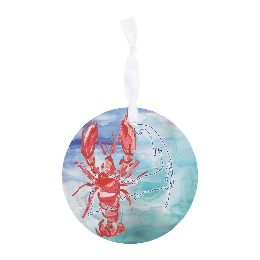 Watercolor Lobster | Wood Ornament | Eaches | Min 6