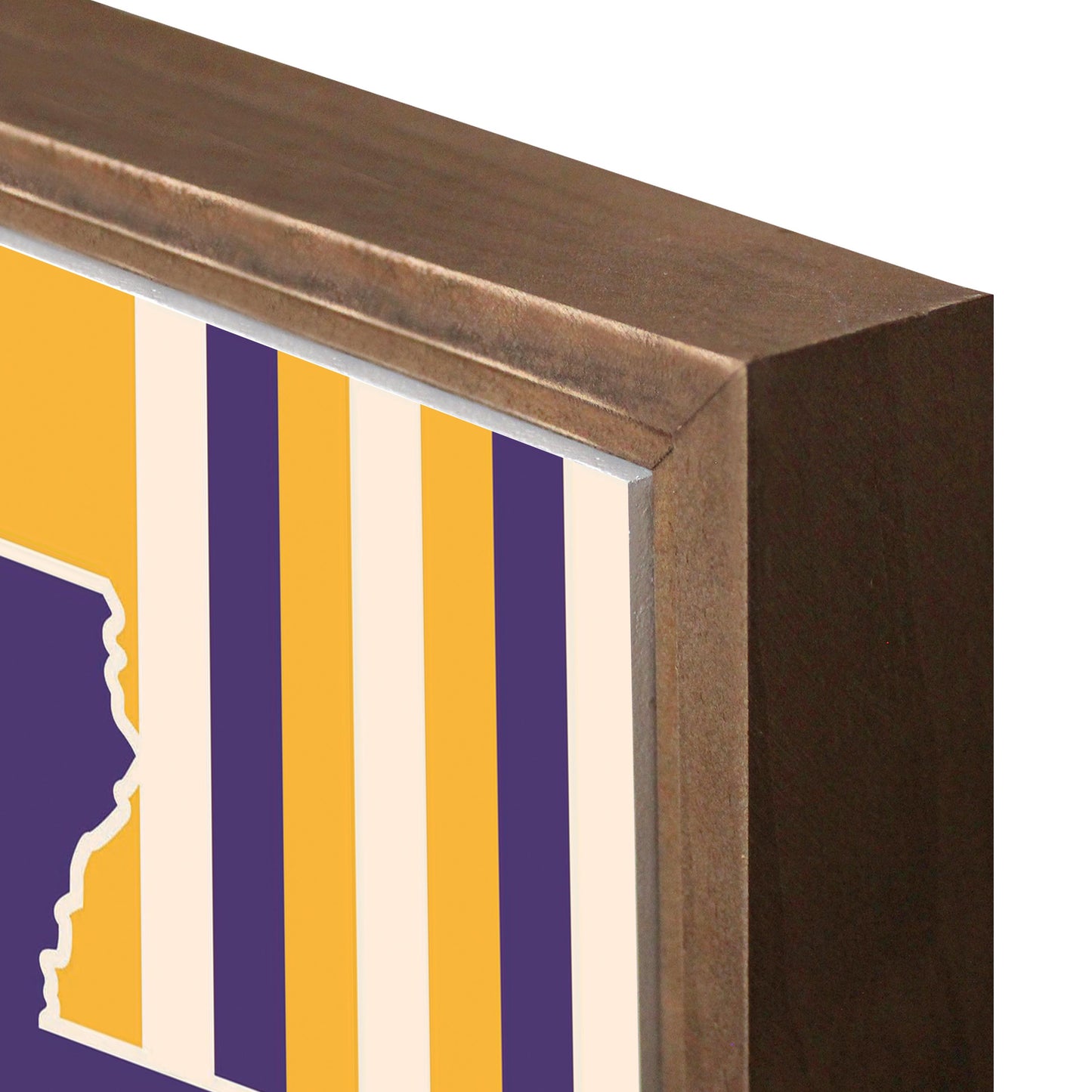 Purple Gold Louisiana Retro State Shape | Wood Sign | Eaches | Min 1