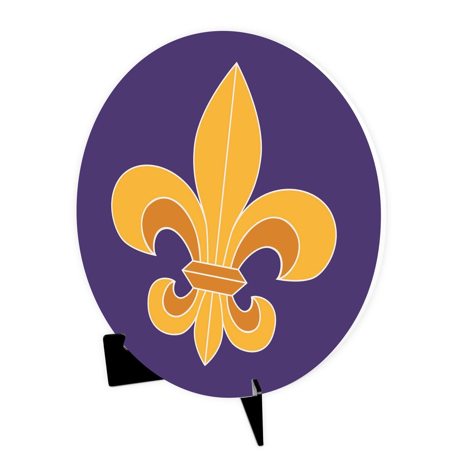 Purple Gold Louisiana Fleur De Lis | Wood Sign | Eaches | Min 1