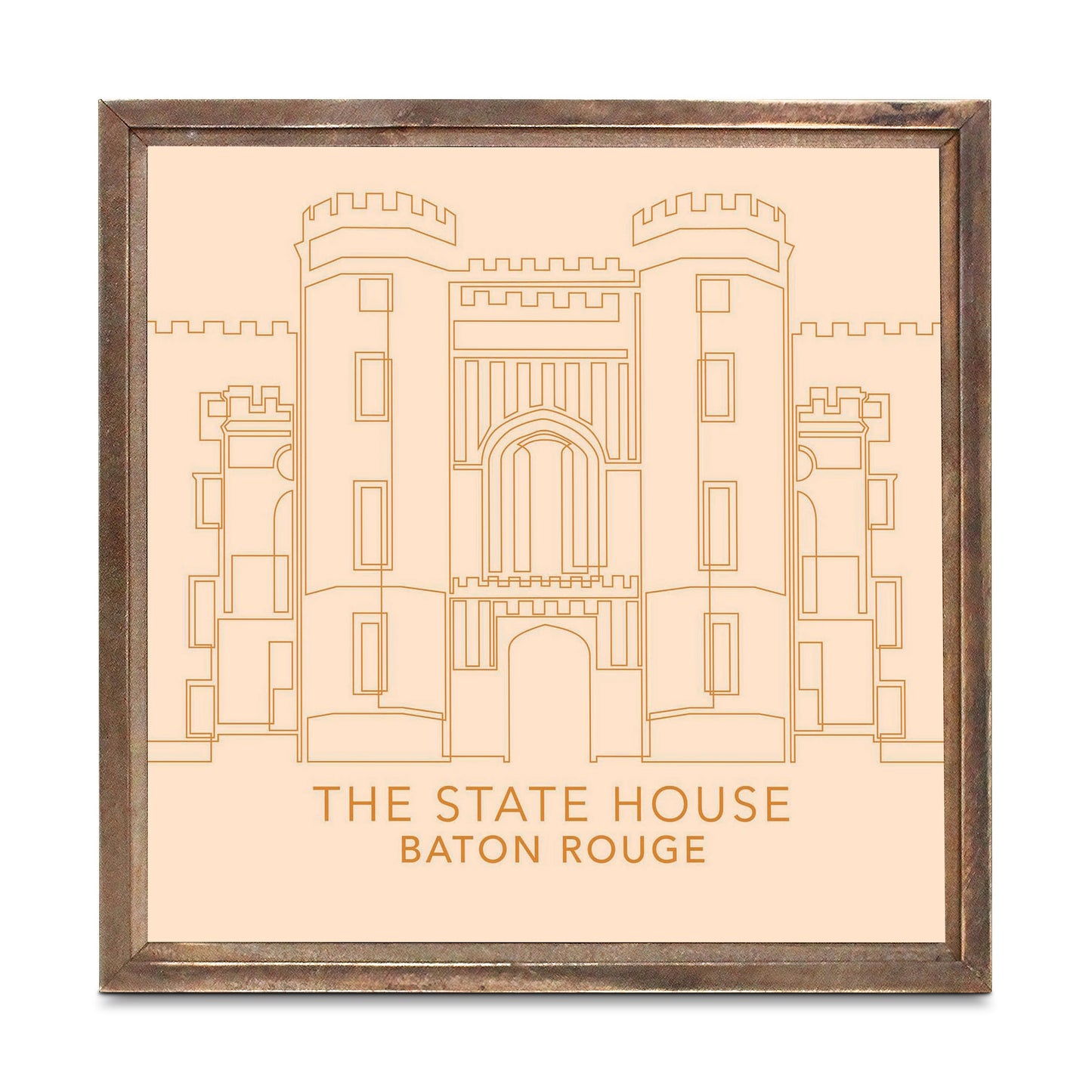 Minimalistic Baton Rouge State House Colorful | Wood Sign | Eaches | Min 1