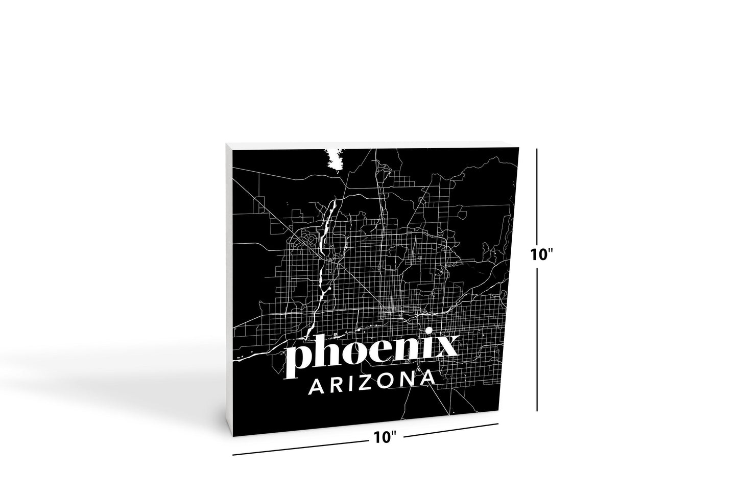 Black And White Black Map Arizona Phoenix | Wood Block | Eaches | Min 2