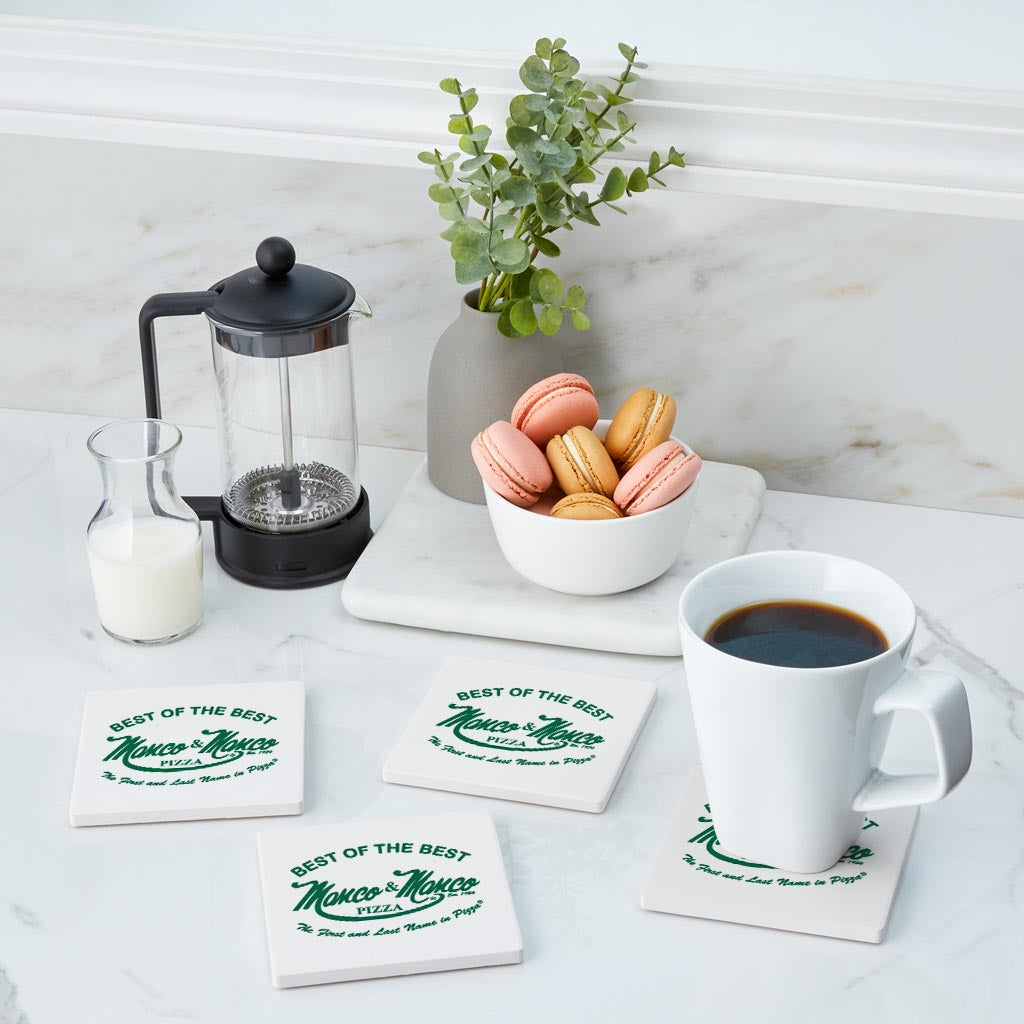 Manco Pizza Logo | Absorbent Coasters | Set of 4 | Min 2