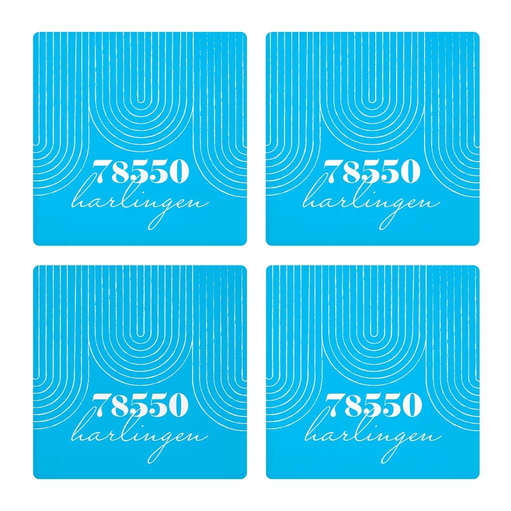 Bright Modern City Zip On Teal Texas Harlingen | Absorbent Coasters | Set of 4 | Min 2