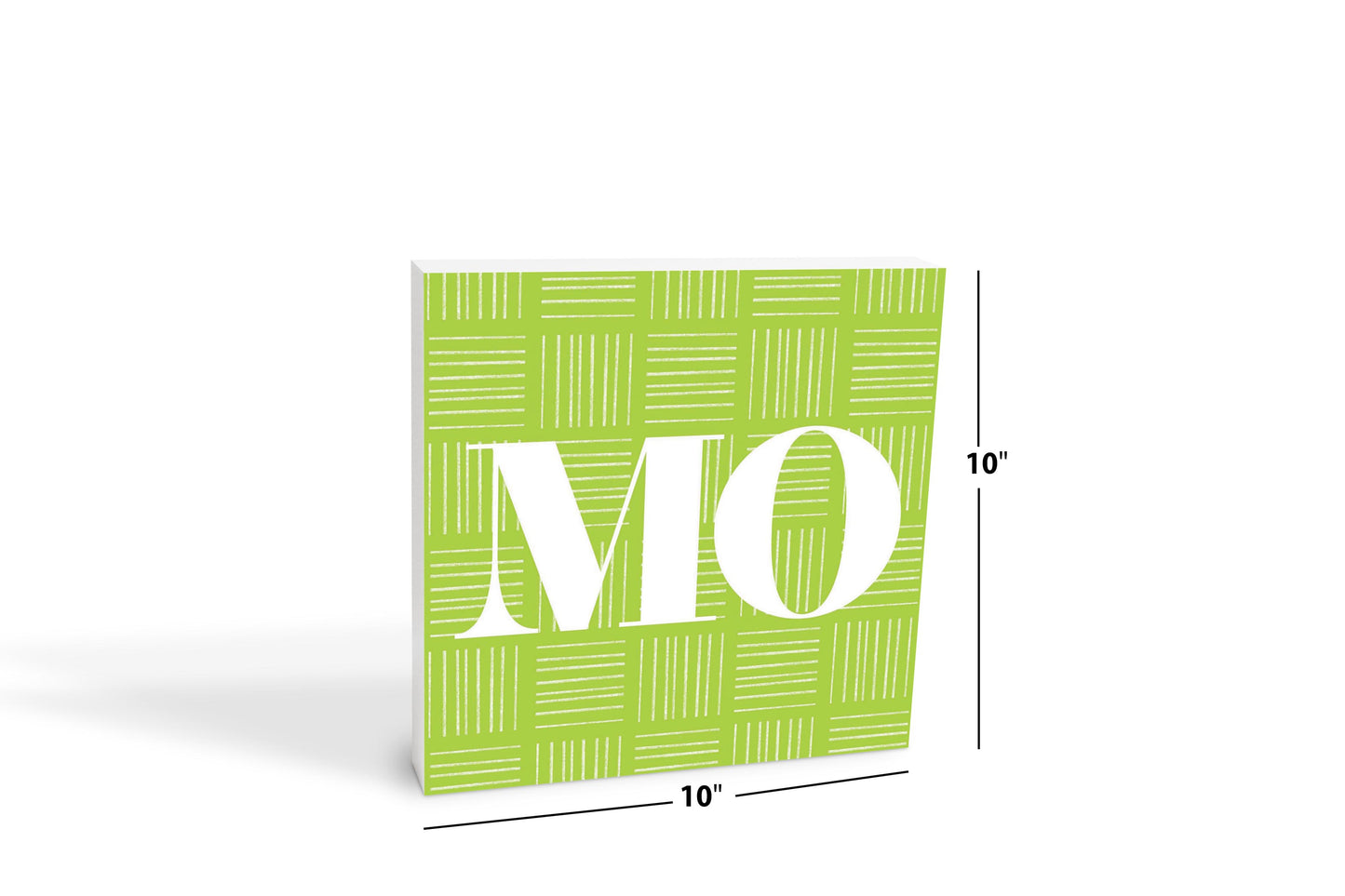 Bright Modern Abbreviated On Green Missouri | Wood Block | Eaches | Min 2