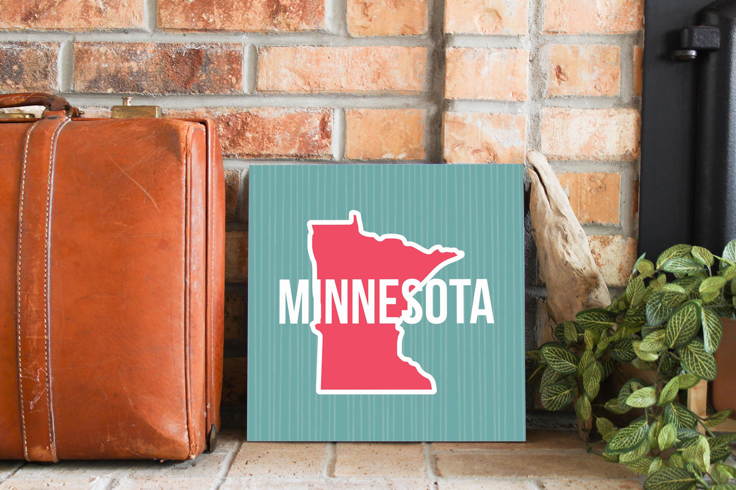 Boho Color State On Blue Minnesota | Wood Sign | Eaches | Min 2