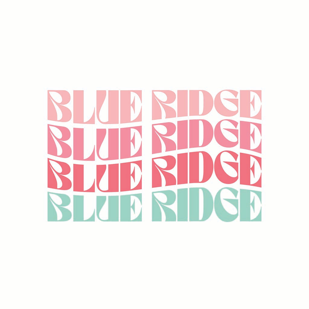 Ceramic Round Coaster-Retro Wave Blue Ridge Georgia -5