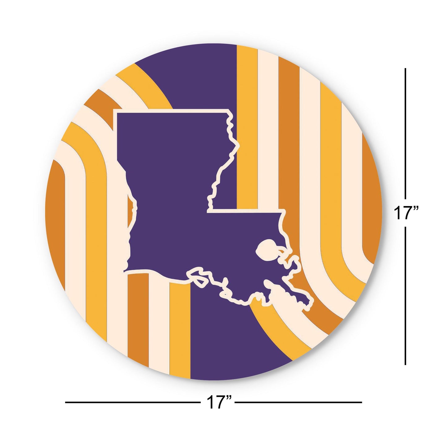 Purple Gold Louisiana Retro State Shape | Wood Sign | Eaches | Min 1