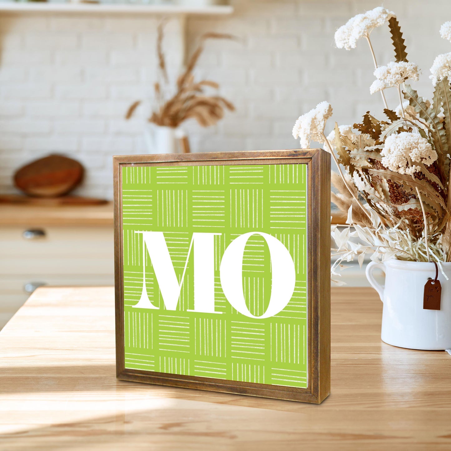 Bright Modern Abbreviated On Green Missouri | Wood Sign | Eaches | Min 1