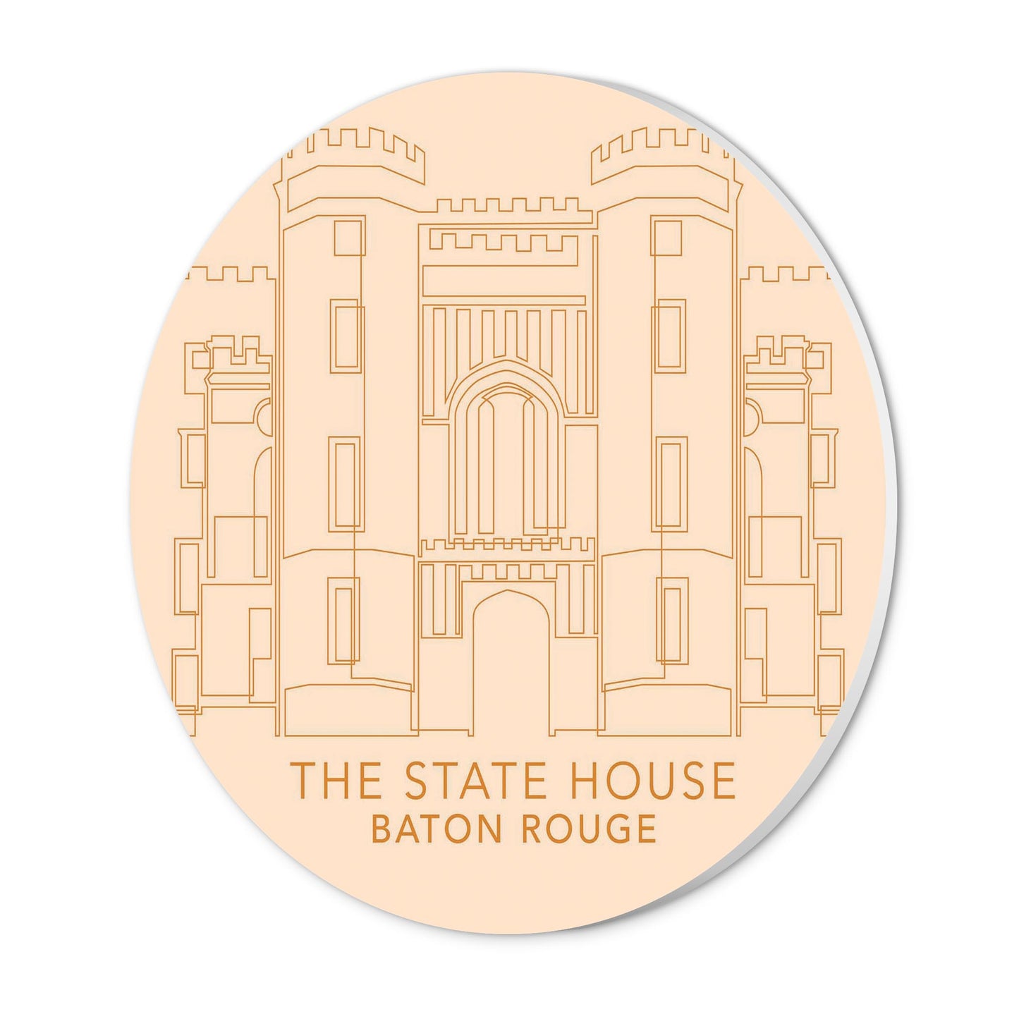 Minimalistic Baton Rouge State House Colorful | Wood Sign | Eaches | Min 1