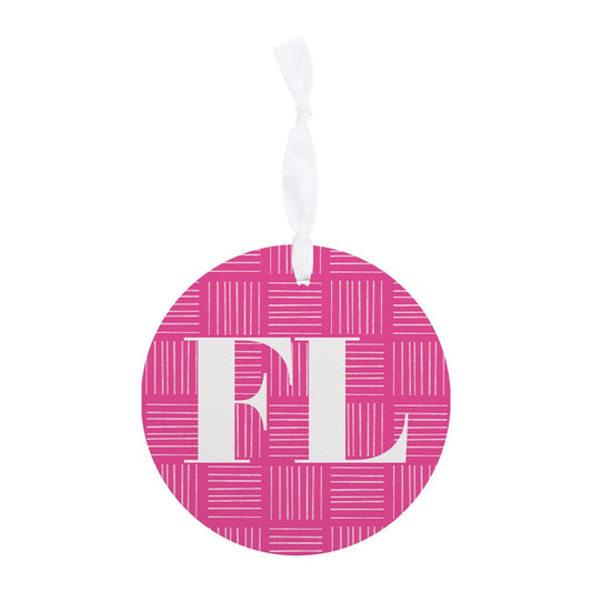 Bright Modern Abbreviated On Pink Florida| Wood Ornament | Eaches | Min 6