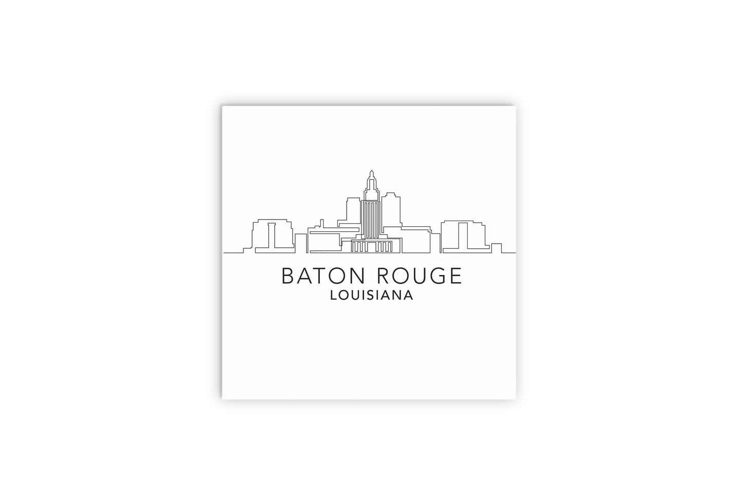 Minimalistic Baton Rouge Skyline | Wood Sign | Eaches | Min 2