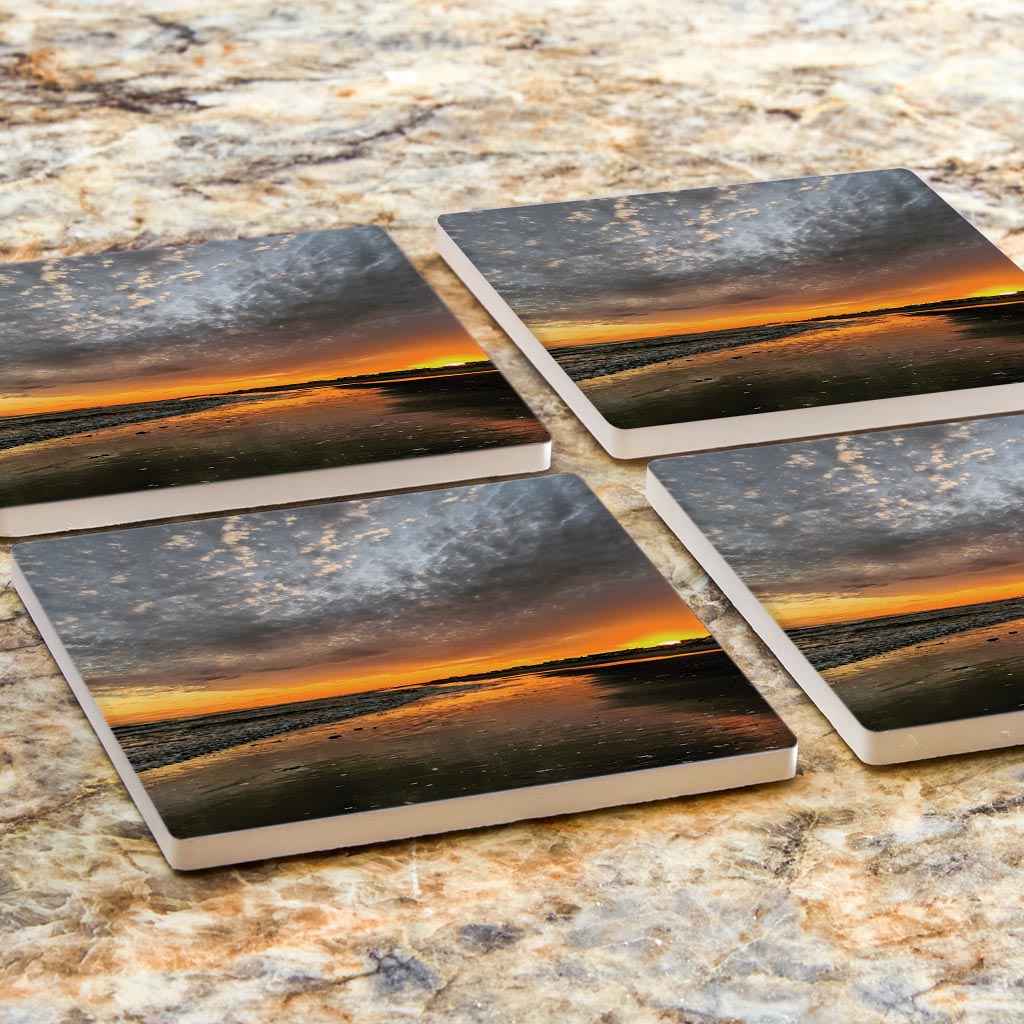 OCNJ Photo Beach Sunset| Absorbent Coasters | Set of 4 | Min 2