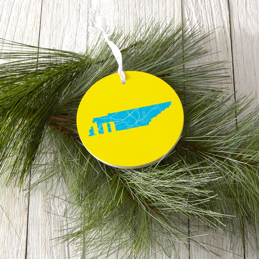 Bright Modern Abbreviated State Yellow Florida Blountville| Wood Ornament | Eaches | Min 6