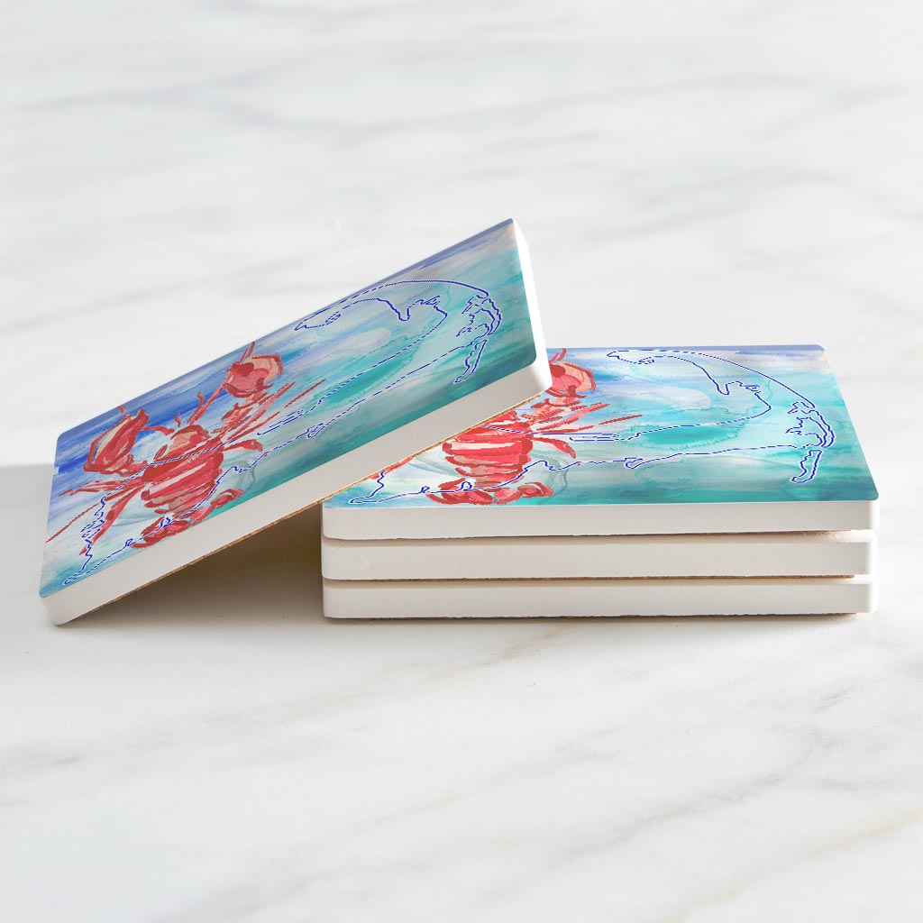 Watercolor Lobster| Absorbent Coasters | Set of 4 | Min 2