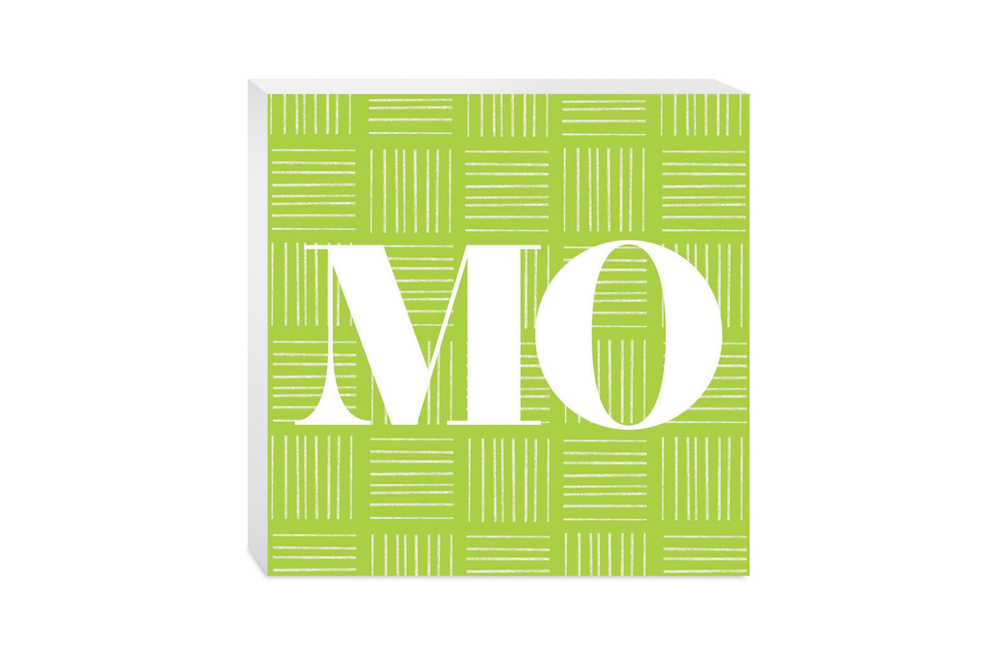 Bright Modern Abbreviated On Green Missouri | Wood Block | Eaches | Min 2