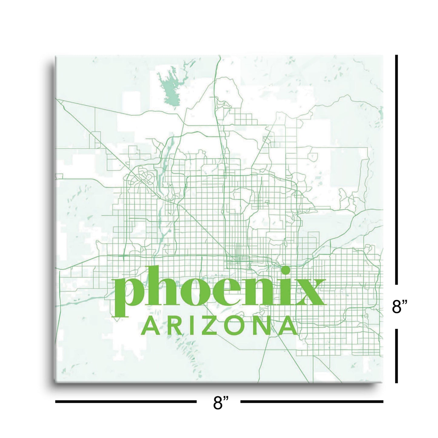 Bright Modern Green Map Arizona Phoenix | Hi-Def Glass Art | Eaches | Min 2