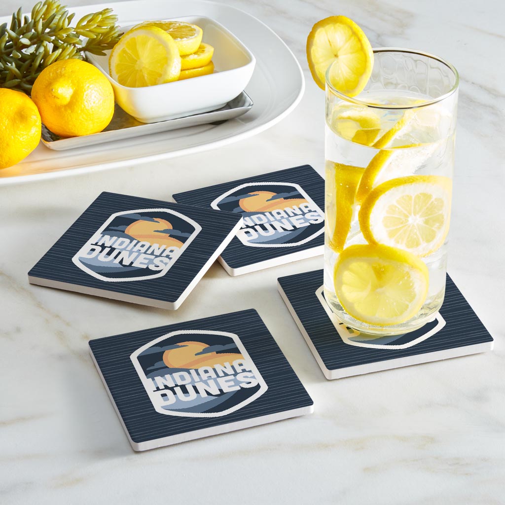 Indiana Dunes At Night Badge | Absorbent Coasters | Set of 4 | Min 2