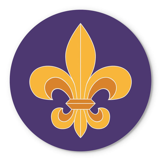 Purple Gold Louisiana Fleur De Lis | Wood Sign | Eaches | Min 1