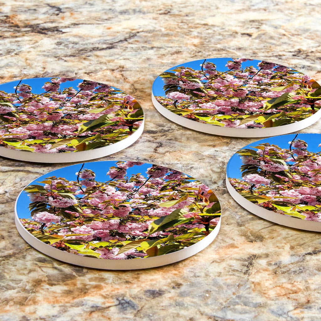 Monokian Cherry Blossoms | Absorbent Coasters | Set of 4 | Min 2