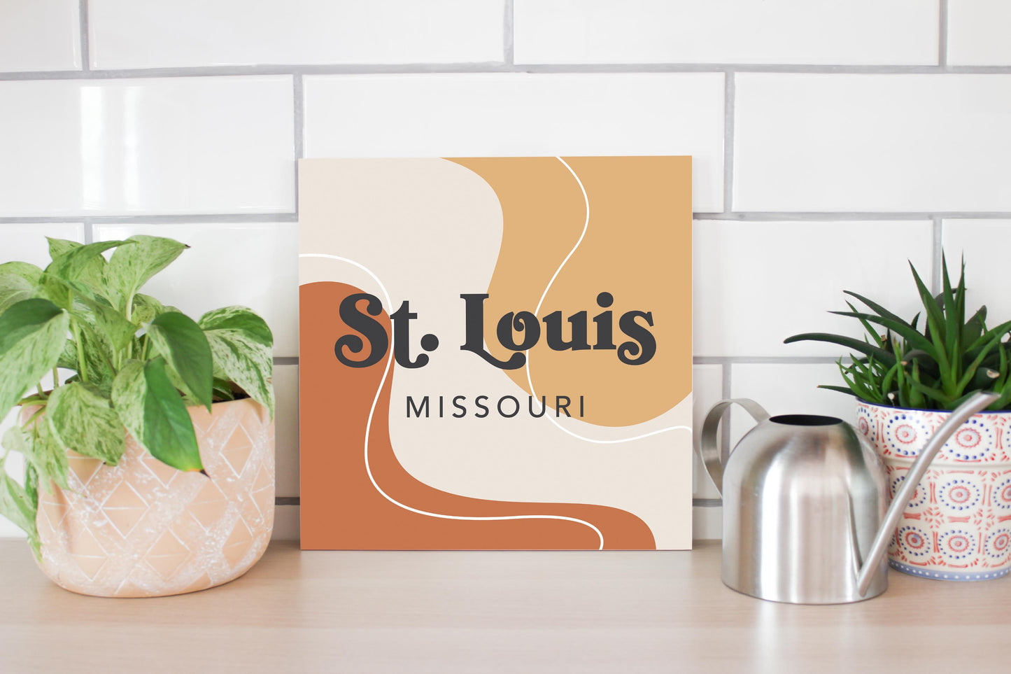 Vintage Groove Fluid Orange Missouri St Louis | Wood Sign | Eaches | Min 2