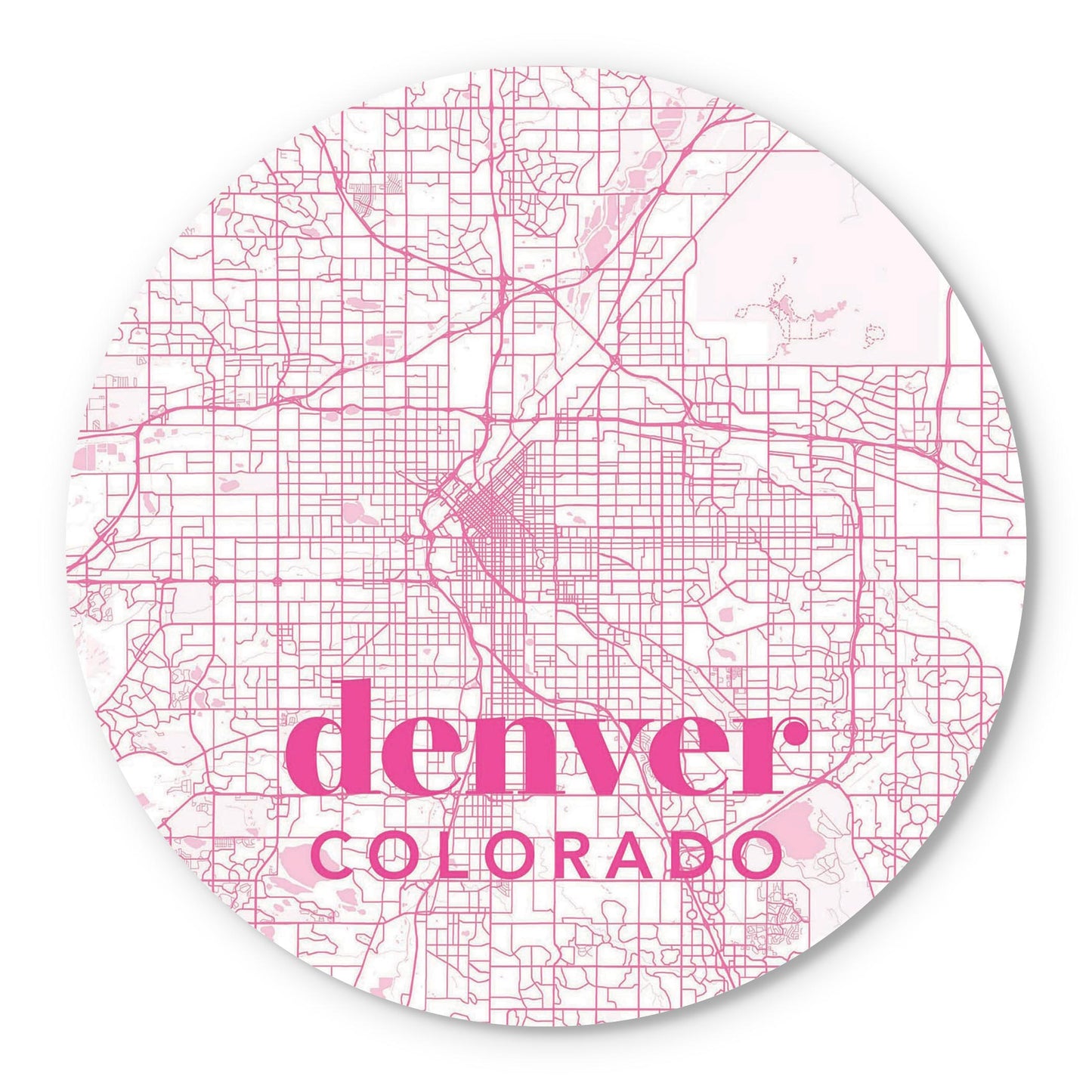 Bright Modern Pink Map Colorado Denver | Wood Sign | Eaches | Min 1