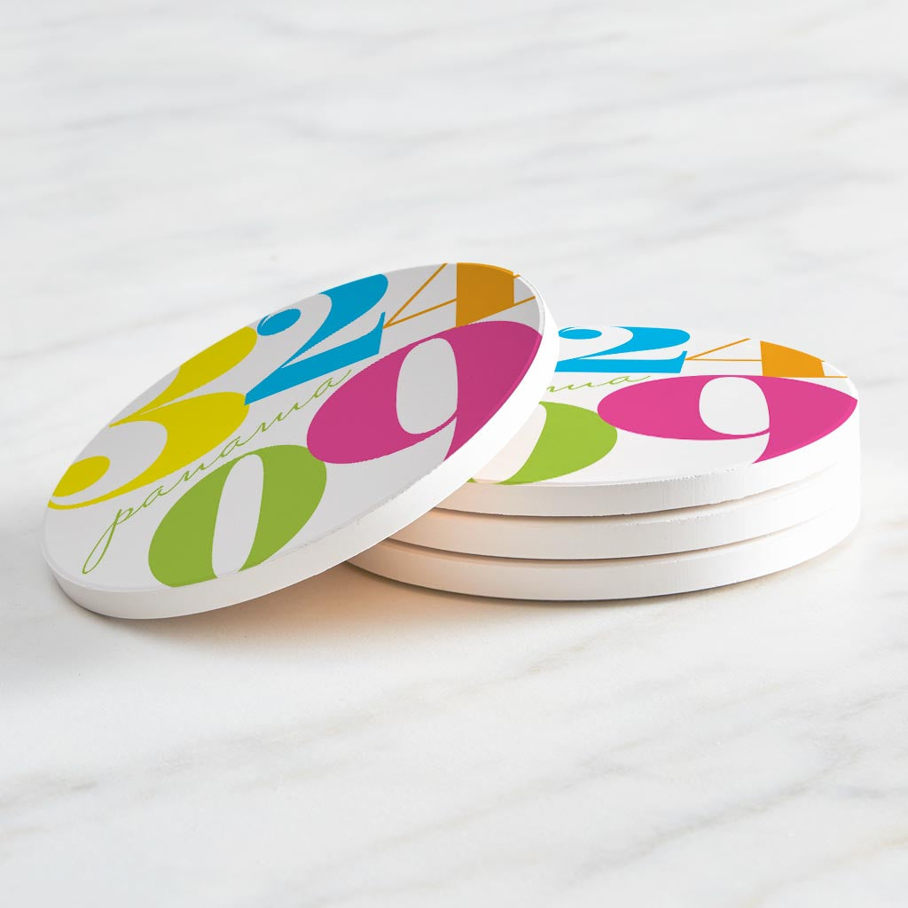 Bright Modern Color Block City Zip Florida Panama | Absorbent Coasters | Set of 4 | Min 2