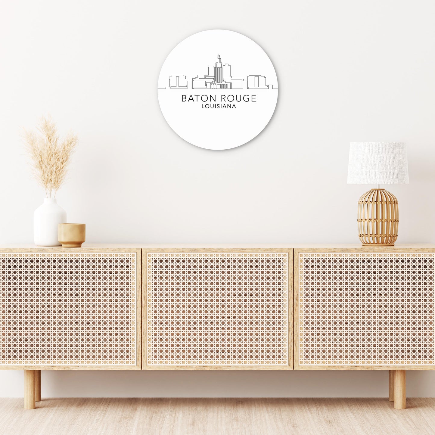 Minimalistic Baton Rouge Skyline | Wood Sign | Eaches | Min 1