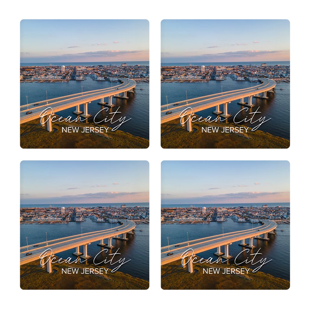 9Th Street Bridge Square Coaster | Absorbent Coasters | Set of 4 | Min 2