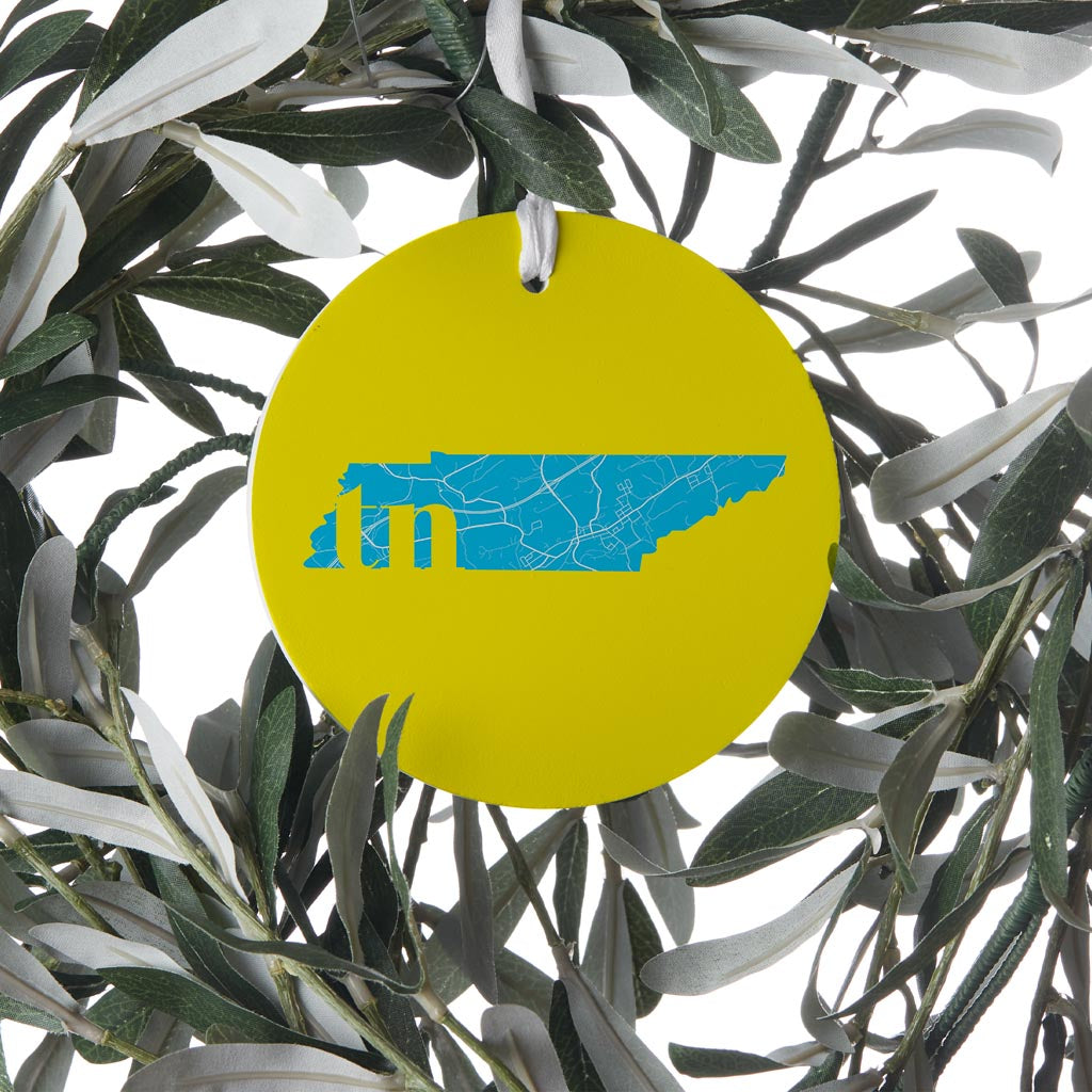 Bright Modern Abbreviated State Yellow Florida Blountville| Wood Ornament | Eaches | Min 6