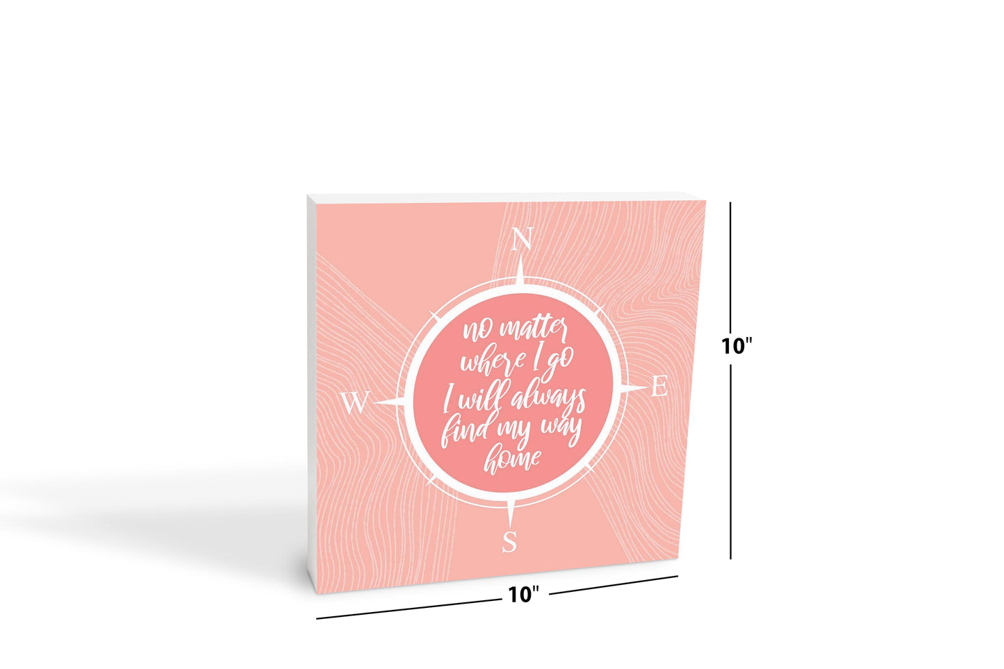 Boho Color Compass On Pink Quote | Wood Block | Eaches | Min 2