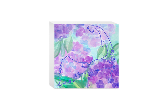 Watercolor Hydrangea | Wood Block | Eaches | Min 4