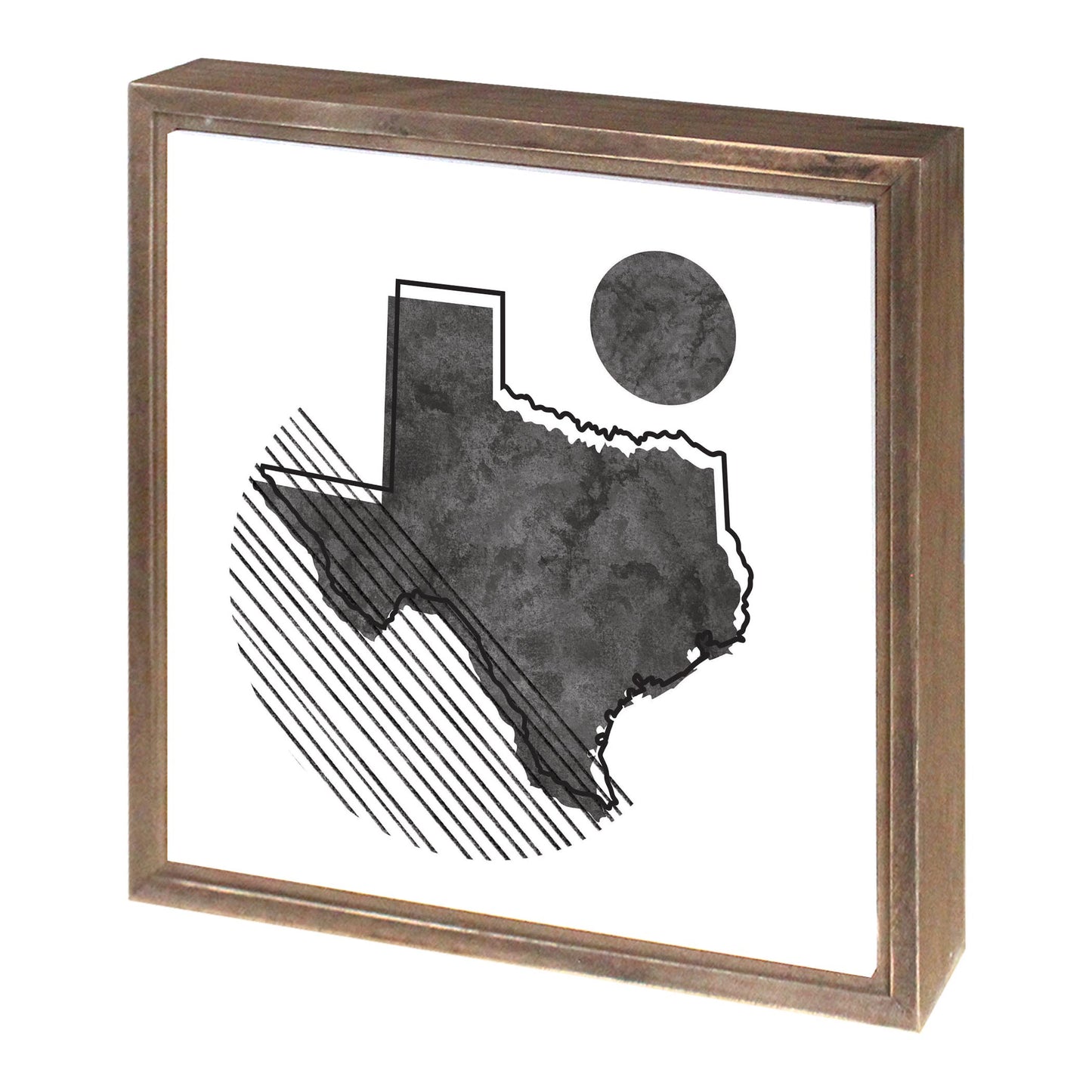 Black And White Geometric On White Texas | Wood Sign | Eaches | Min 1