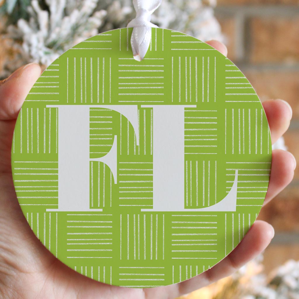 Bright Modern Abbreviated On Green Florida| Wood Ornament | Eaches | Min 6