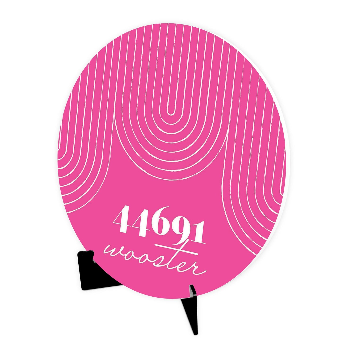 Bright Modern City Zip On Pink Ohio Wooster | Wood Sign | Eaches | Min 1