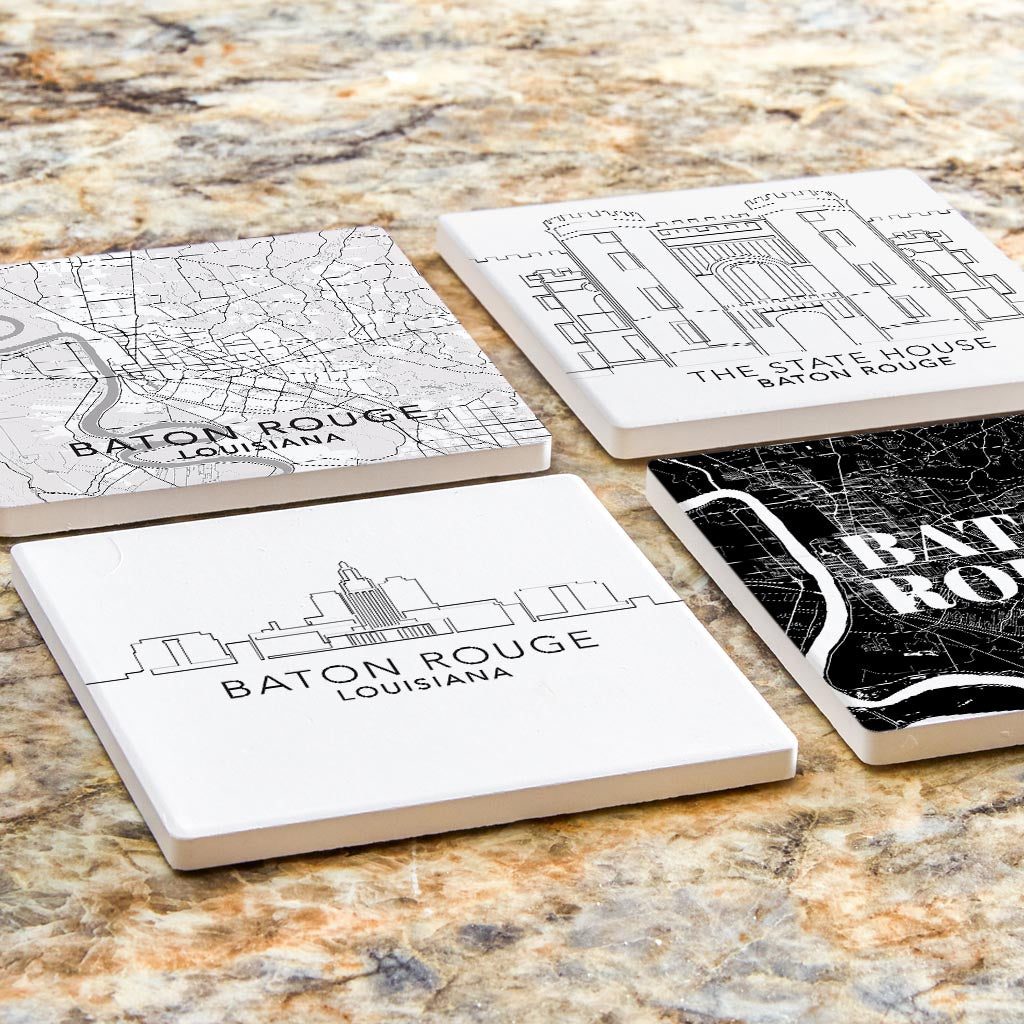 Minimalistic Baton Rouge| Absorbent Coasters | Set of 4 | Min 2