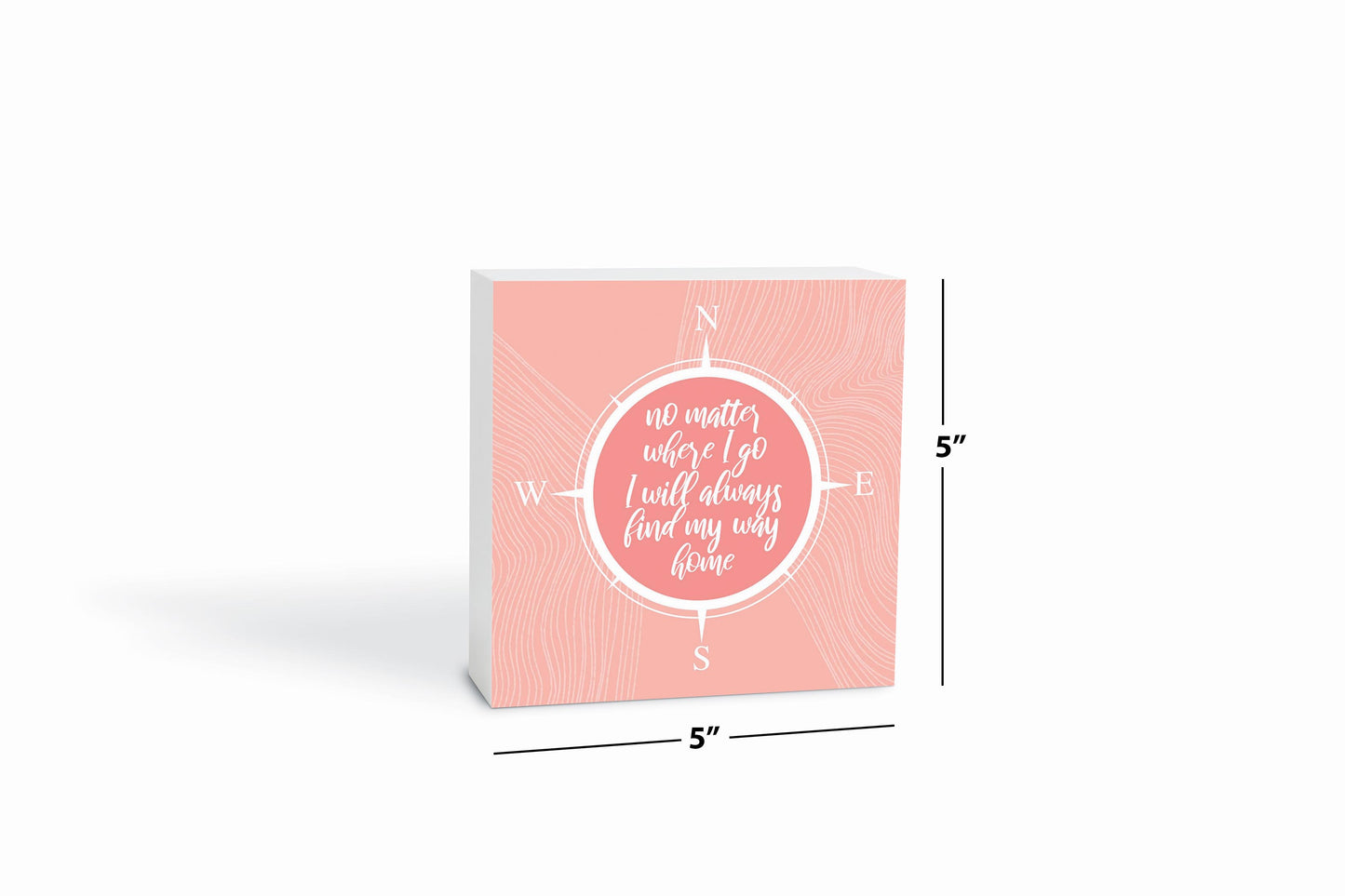 Boho Color Compass On Pink Quote | Wood Block | Eaches | Min 4