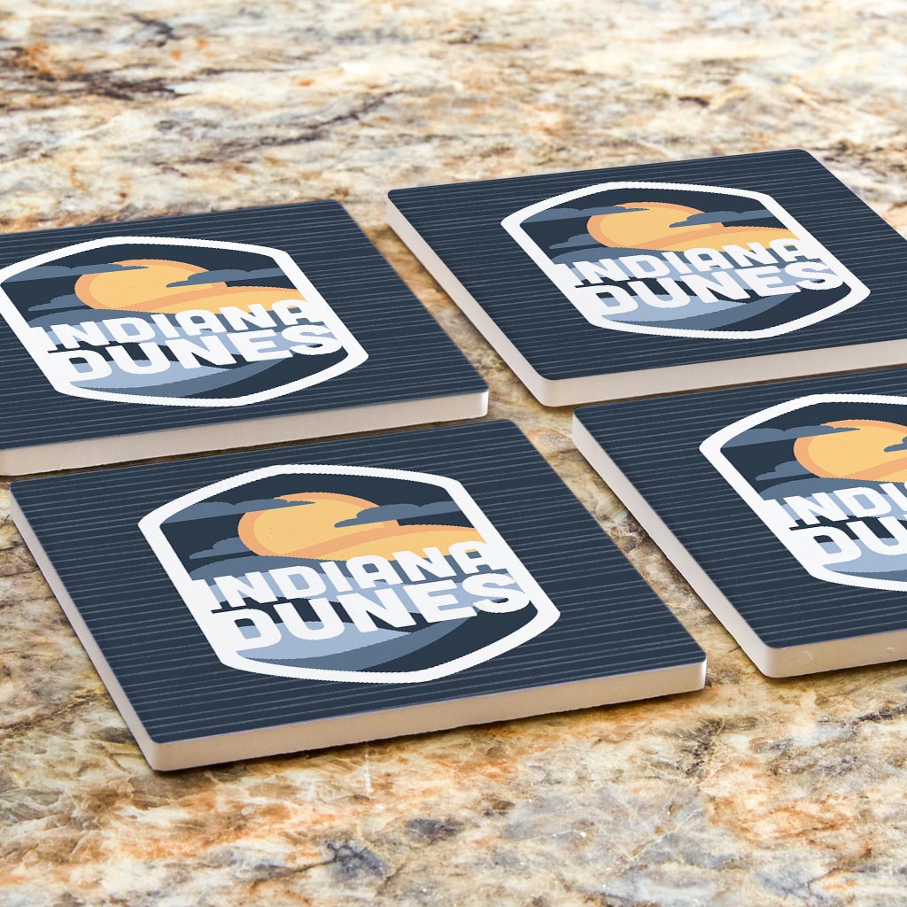 Indiana Dunes At Night Badge | Absorbent Coasters | Set of 4 | Min 2