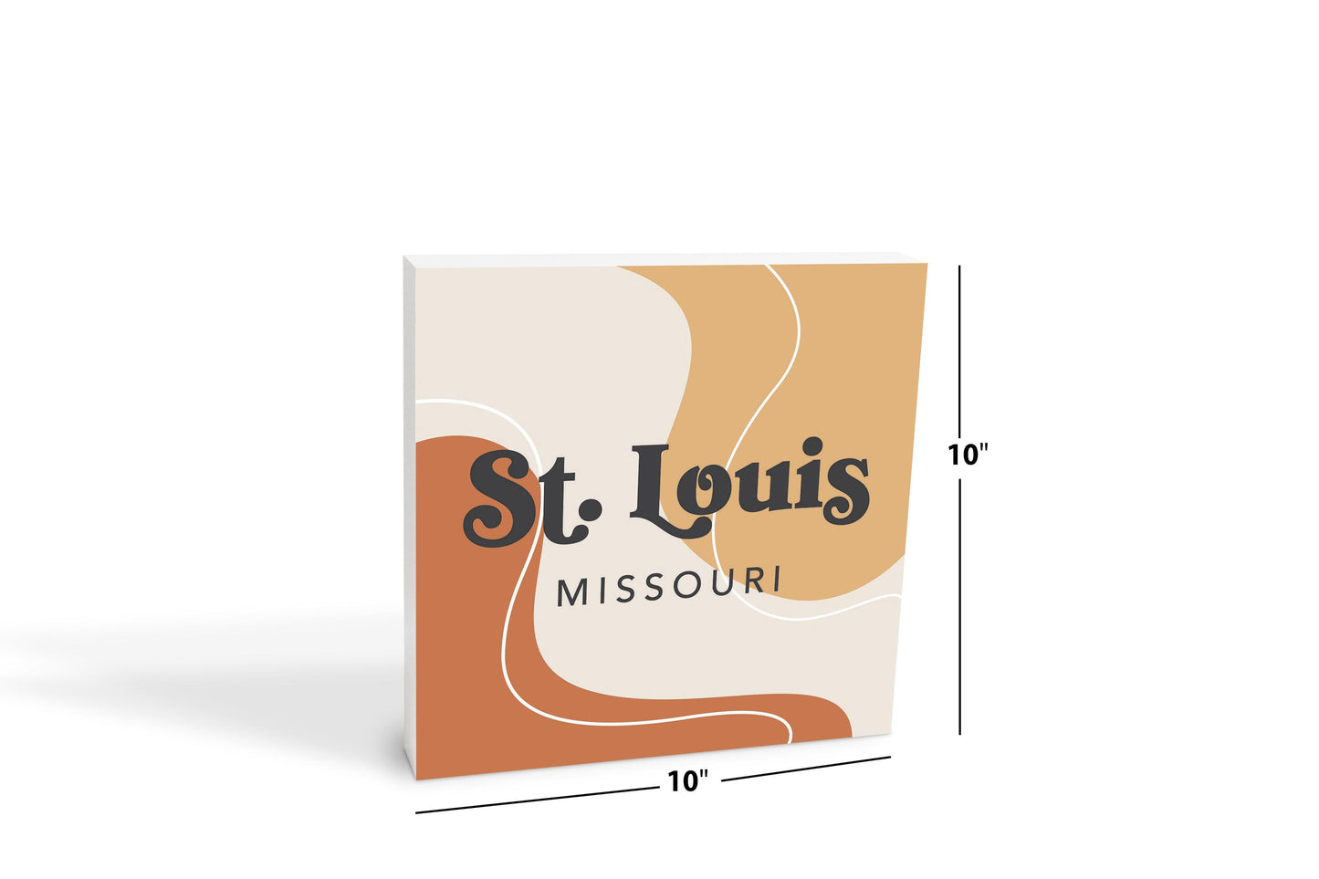 Vintage Groove Fluid Orange Missouri St Louis | Wood Block | Eaches | Min 2