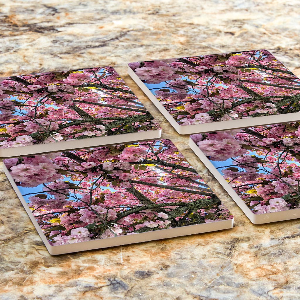 Monokian Cherry Blossoms | Absorbent Coasters | Set of 4 | Min 2