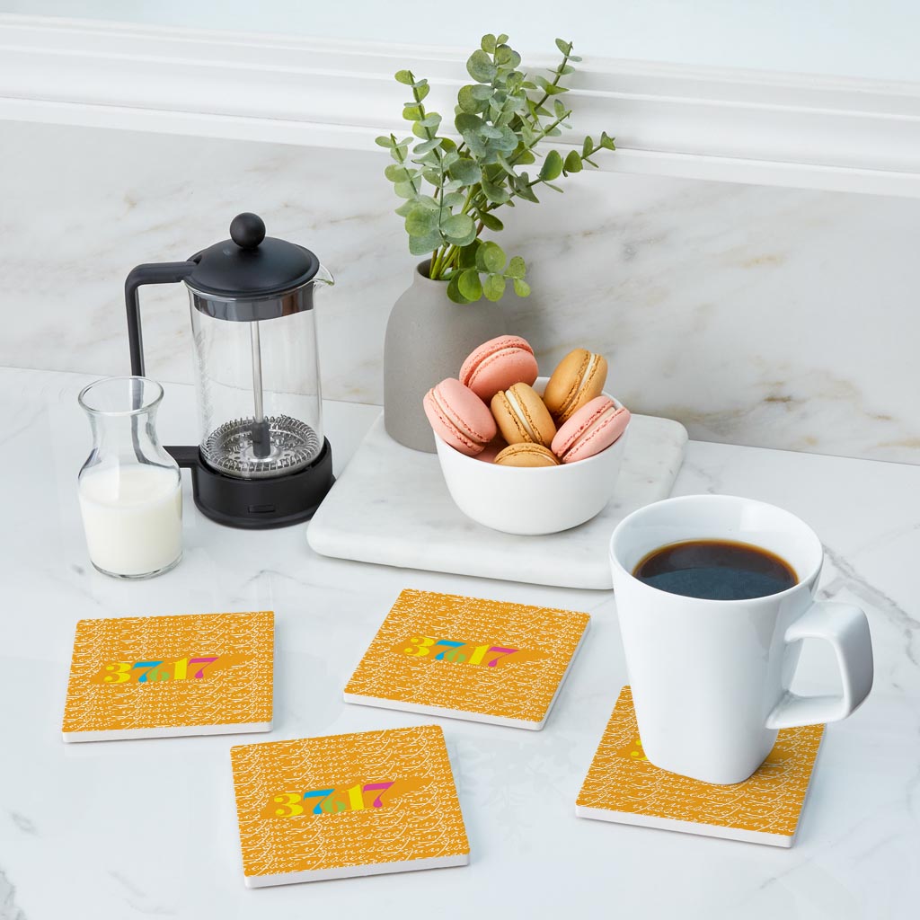 Bright Modern State Script Orange Tennessee Blountville | Absorbent Coasters | Set of 4 | Min 2