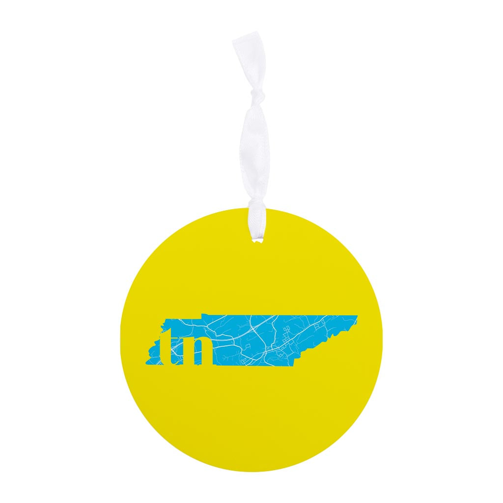 Bright Modern Abbreviated State Yellow Florida Blountville| Wood Ornament | Eaches | Min 6