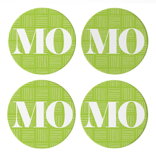 Bright Modern Abbreviated On Green Missouri | Absorbent Coasters | Set of 4 | Min 2