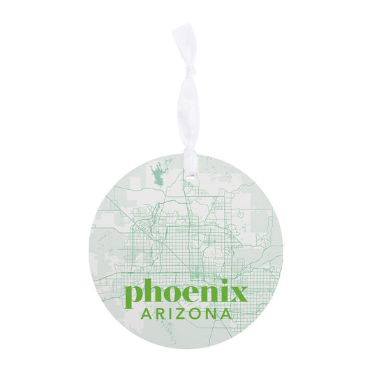 Bright Modern Green Map Arizona Phoenix | Wood Ornament | Eaches | Min 6