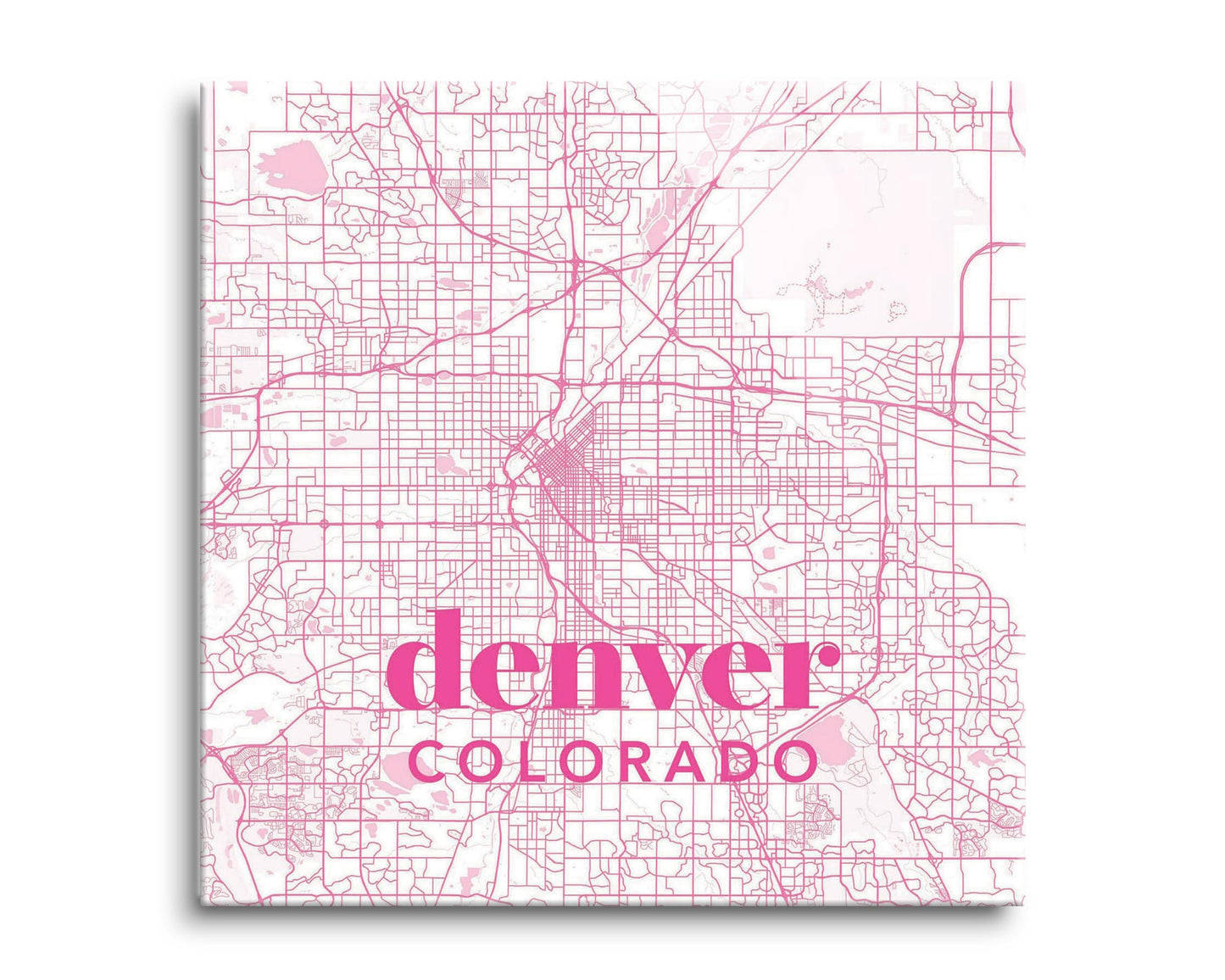 Bright Modern Pink Map Colorado Denver | Hi-Def Glass Art | Eaches | Min 2