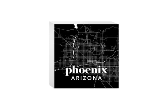 Black And White Black Map Arizona Phoenix | Wood Block | Eaches | Min 4