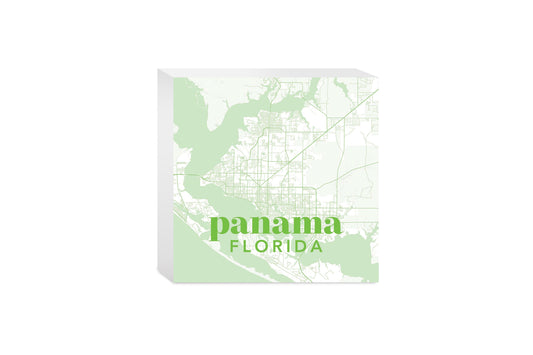 Bright Modern Green Map Florida Panama | Wood Block | Eaches | Min 4