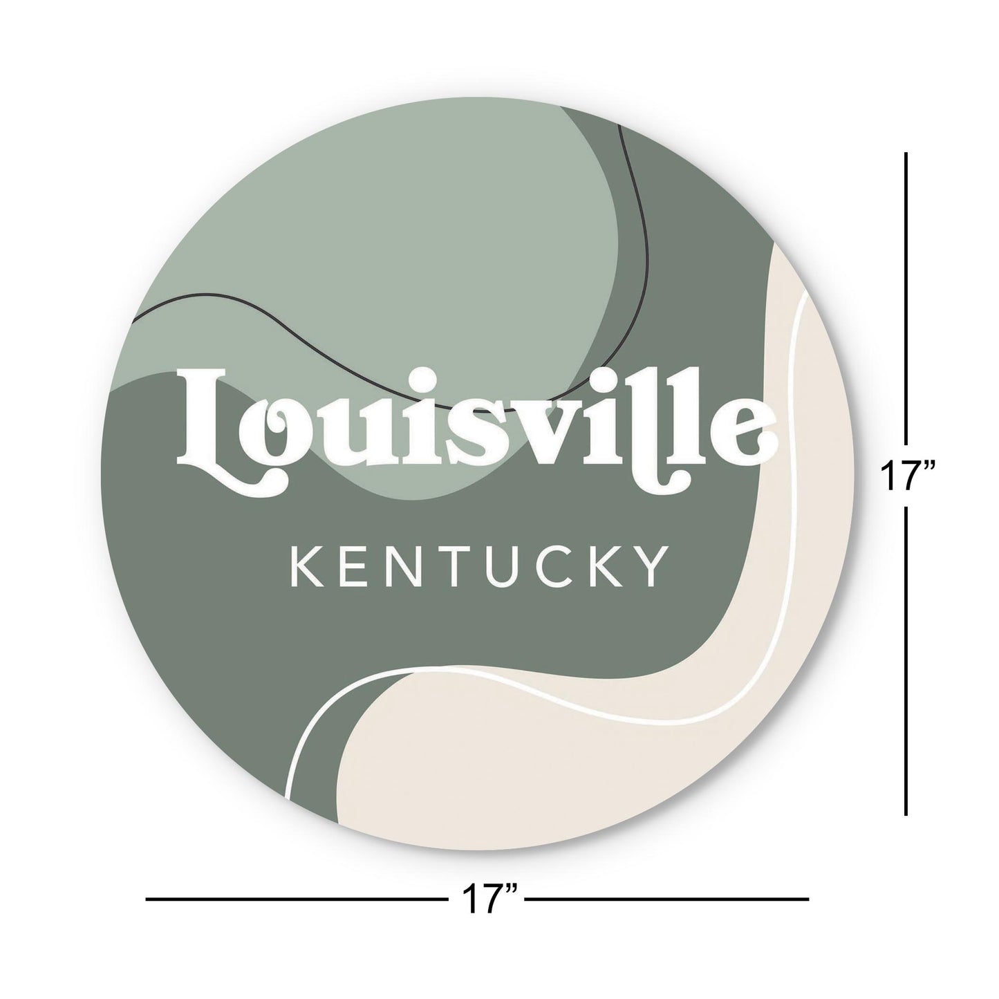 Vintage Groove Fluid Green Kentucky Louisville | Wood Sign | Eaches | Min 1