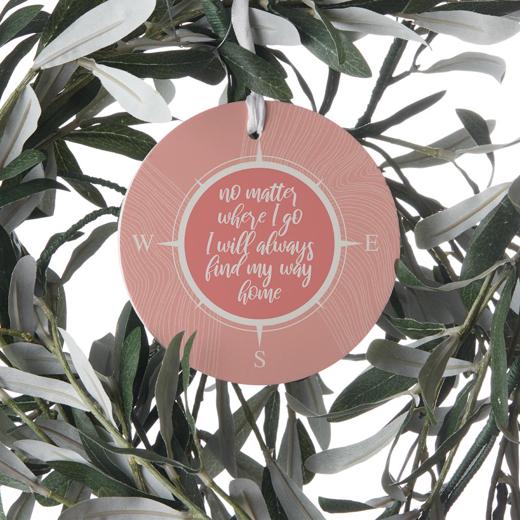 Boho Color Compass On Pink Quote | Wood Ornament | Eaches | Min 6