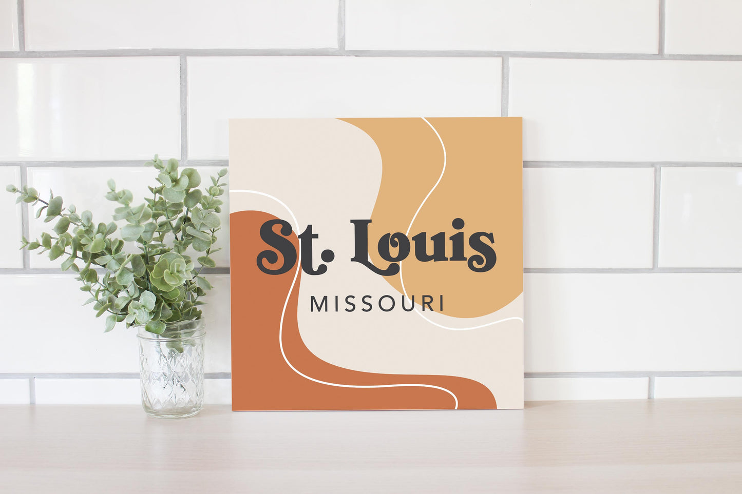 Vintage Groove Fluid Orange Missouri St Louis | Wood Sign | Eaches | Min 2